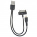 USB Кабел 2 в 1 - Apple dock конектор и microUSB конектор към USB (черен) 1