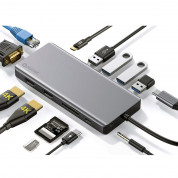 Platinet USB-C 4K Multimedia Adapter 13in1 (PMMA9828) - USB-C хъб за свързване на допълнителна периферия за компютри с USB-C (тъмносив) 1