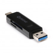Platinet Card Reader USB-A & USB-C 3.0 (PMCRTCUB) - четец за SD и microSD карти с USB-A и USB-C 3.0 за компютри и лаптопи (черен) 3