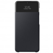 Samsung Galaxy S-View Wallet Cover EF-EA326PB - оригинален калъф, през който виждате информация от дисплея за Samsung Galaxy A32 5G (черен)