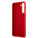 Guess Silicone Script Metal Logo Silicone Case - дизайнерски силиконов кейс за Samsung Galaxy S21 (червен) 6