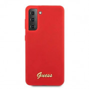 Guess Silicone Script Metal Logo Silicone Case for Samsung Galaxy S21 (red) 1
