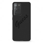 Guess Silicone Script Vintage Silicone Case for Samsung Galaxy S21 Ultra (black)