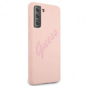 Guess Silicone Script Vintage Silicone Case for Samsung Galaxy S21 (pink) 3