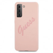 Guess Silicone Script Vintage Silicone Case for Samsung Galaxy S21 (pink) 2