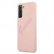 Guess Silicone Script Vintage Silicone Case for Samsung Galaxy S21 (pink) 1