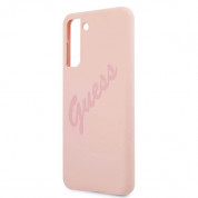 Guess Silicone Script Vintage Silicone Case for Samsung Galaxy S21 Plus (pink) 5