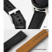 Ringke Leather One Classic Band 20 mm - кожена (естествена кожа) каишка за Galaxy Watch, Huawei Watch, Xiaomi, Garmin и други (20 мм) (черен) 7