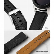 Ringke Leather One Classic Band 22mm - кожена (естествена кожа) каишка за Galaxy Watch, Huawei Watch, Xiaomi, Garmin и други (22мм) (черен) 6