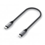 Satechi USB-C to Lightning Cable - сертифициран (MFI) USB-C към Lightning кабел за Apple устройства с Lightning порт (25 см) (сив) 1