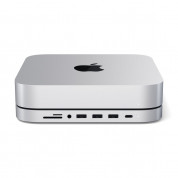 Satechi Aluminium USB-C Stand and Hub for Mac Mini - алуминиева поставка и допълнителен USB-C хъб за Mac Mini (сребрист)