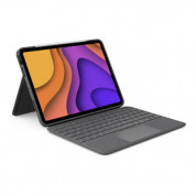 Logitech Folio Touch - безжична клавиатура и тракпад, с кейс и поставка за iPad Air 5 (2022), iPad Air 4 (2020) (тъмносив)