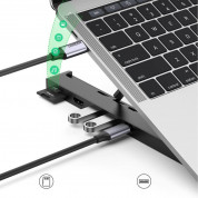 Ugreen Laptop Stand Docking Station USB-C Hub - сгъваема поставка с вграден USB-C хъб за MacBook и лаптопи (черен) 2