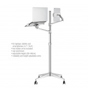 4smarts Mobile Floor Stand ErgoFix H17 - мултифункционална поставка за смартони, таблети и лаптопи от 4.7 до 15.6 инча (сребрист) 1