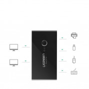 Ugreen USB-A 3.0 Gen 1 Hub 4-port Switch Box - 4-портов USB 3.0 хъб за компютри и лаптопи с USB-A с възможност за превключване между два компютъра (100 см) (черен) 2