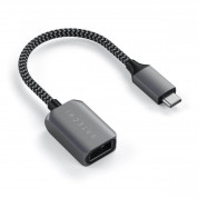 Satechi USB-C Male to USB-A 3.0 Female Adapter - алуминиев USB-A адаптер за MacBook и устройства с USB-C порт (тъмносив) 1