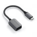 Satechi USB-C Male to USB-A 3.0 Female Adapter - алуминиев USB-A адаптер за MacBook и устройства с USB-C порт (тъмносив) 2