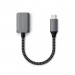 Satechi USB-C Male to USB-A 3.0 Female Adapter - алуминиев USB-A адаптер за MacBook и устройства с USB-C порт (тъмносив) 1
