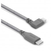 Moshi Integra USB-C to Lightning Cable 90-Degree - сертифициран USB-C към Lightning кабел за Apple устройства с Lightning порт (150 см) (сив) 1