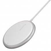 Baseus Simple Mini Magnetic Wireless Charger 15W (WXJK-F02) - поставка (пад) за безжично зареждане за iPhone с Magsafe и Qi съвместими устройства (бял) 2