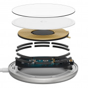 Baseus Simple Mini Magnetic Wireless Charger 15W (WXJK-F02) - поставка (пад) за безжично зареждане за iPhone с Magsafe и Qi съвместими устройства (бял) 8