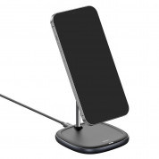 Baseus Magnetic Wireless Qi Charging Stand 15W (WXSW-01) - поставка (пад) за безжично зареждане за iPhone с Magsafe (черен)	 2