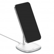 Baseus Magnetic Wireless Qi Charging Stand 15W (WXSW-02) - поставка (пад) за безжично зареждане за iPhone с Magsafe (бял) 2