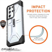 Urban Armor Gear Plasma Case - удароустойчив хибриден кейс за Samsung Galaxy S21 Ultra (прозрачен) 1