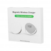 Universal USB-C Magnetic Wireless Qi Charger 15W - поставка (пад) за безжично зареждане за iPhone с Magsafe (бял) 4