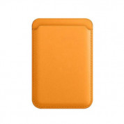 Tel Protect MagPocket - кожен портфейл (джоб) за прикрепяне към iPhone 12 mini, iPhone 12, iPhone 12 Pro, iPhone 12 Pro Max (жълт)