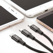Baseus Rapid 3-in-1 USB Cable (CAMLT-SU01) - универсален USB кабел с Lightning, microUSB и USB-C конектори (120 см) (черен) 11