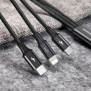 Baseus Rapid 3-in-1 USB Cable (CAMLT-SU01) - универсален USB кабел с Lightning, microUSB и USB-C конектори (120 см) (черен) 7