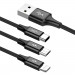 Baseus Rapid 3-in-1 USB Cable (CAMLT-SU01) - универсален USB кабел с Lightning, microUSB и USB-C конектори (120 см) (черен) 4
