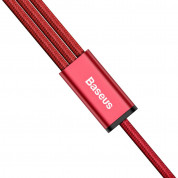 Baseus Rapid 3-in-1 USB Cable (CAMLT-SU09) - универсален USB кабел с Lightning, microUSB и USB-C конектори (120 см) (червен) 4