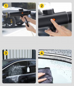 Baseus Portable Electric Car Wash Spray Nozzle (CRDDSQ-01) - преносима електрическа помпа за вода за почистване на автомобил (черен) 8