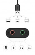 Ugreen USB External Sound Audio Card 15 cm - външна саунд карта с USB и 3.5 мм изходи за компютри (15 см) (черен) 2