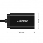 Ugreen USB External Sound Audio Card 15 cm - външна саунд карта с USB и 3.5 мм изходи за компютри (15 см) (черен) 8