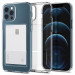 Spigen Crystal Slot Case - силиконов (TPU) кейс с отделение за кр. карти за iPhone 12 Pro Max (прозрачен) 1