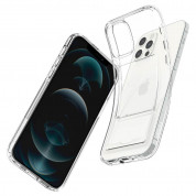 Spigen Crystal Slot Case - силиконов (TPU) кейс с отделение за кр. карти за iPhone 12, iPhone 12 Pro (прозрачен) 6