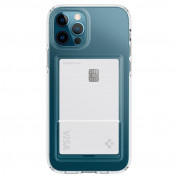 Spigen Crystal Slot Case - силиконов (TPU) кейс с отделение за кр. карти за iPhone 12, iPhone 12 Pro (прозрачен) 1