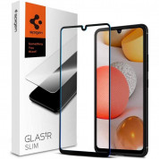 Spigen Glass.Tr Slim Tempered Glass - калено стъклено защитно покритие за дисплея на Samsung Galaxy A42 (черен-прозрачен)