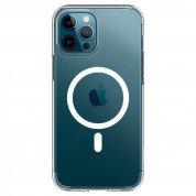 Spigen Ultra Hybrid MagSafe Case - хибриден кейс с висока степен на защита с MagSafe за iPhone 12 Pro Max (бял-прозрачен)  3