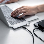 Ugreen Multifunctional Hub 2x USB-C - мултифункционален хъб за свързване на допълнителна периферия за MacBook Pro (тъмносив) 5