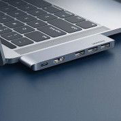 Ugreen Multifunctional Hub 2x USB-C - мултифункционален хъб за свързване на допълнителна периферия за MacBook Pro (тъмносив) 2