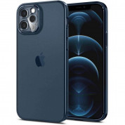 Spigen Optik Crystal Case - тънък силиконов (TPU) калъф за iPhone 12 Pro (син-прозрачен) 1