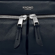 Knomo Brook Leather Cross-Body - луксозна дамска чанта от естествена кожа с презрамка (тъмносин) 5