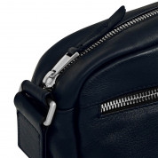 Knomo Brook Leather Cross-Body - луксозна дамска чанта от естествена кожа с презрамка (тъмносин) 4