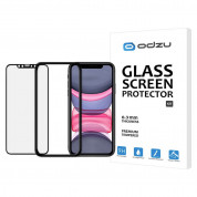 Odzu 3D Glass Full Screen Curved Tempered Glass - калено стъклено защитно покритие за дисплея на iPhone 11, iPhone XR (черен-прозрачен) 1