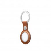 Apple AirTag Leather Key Ring - стилен оригинален ключодържател от естествена кожа за Apple AirTag (кафяв) 1