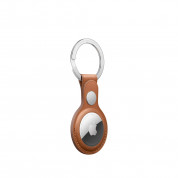 Apple AirTag Leather Key Ring - стилен оригинален ключодържател от естествена кожа за Apple AirTag (кафяв) 2